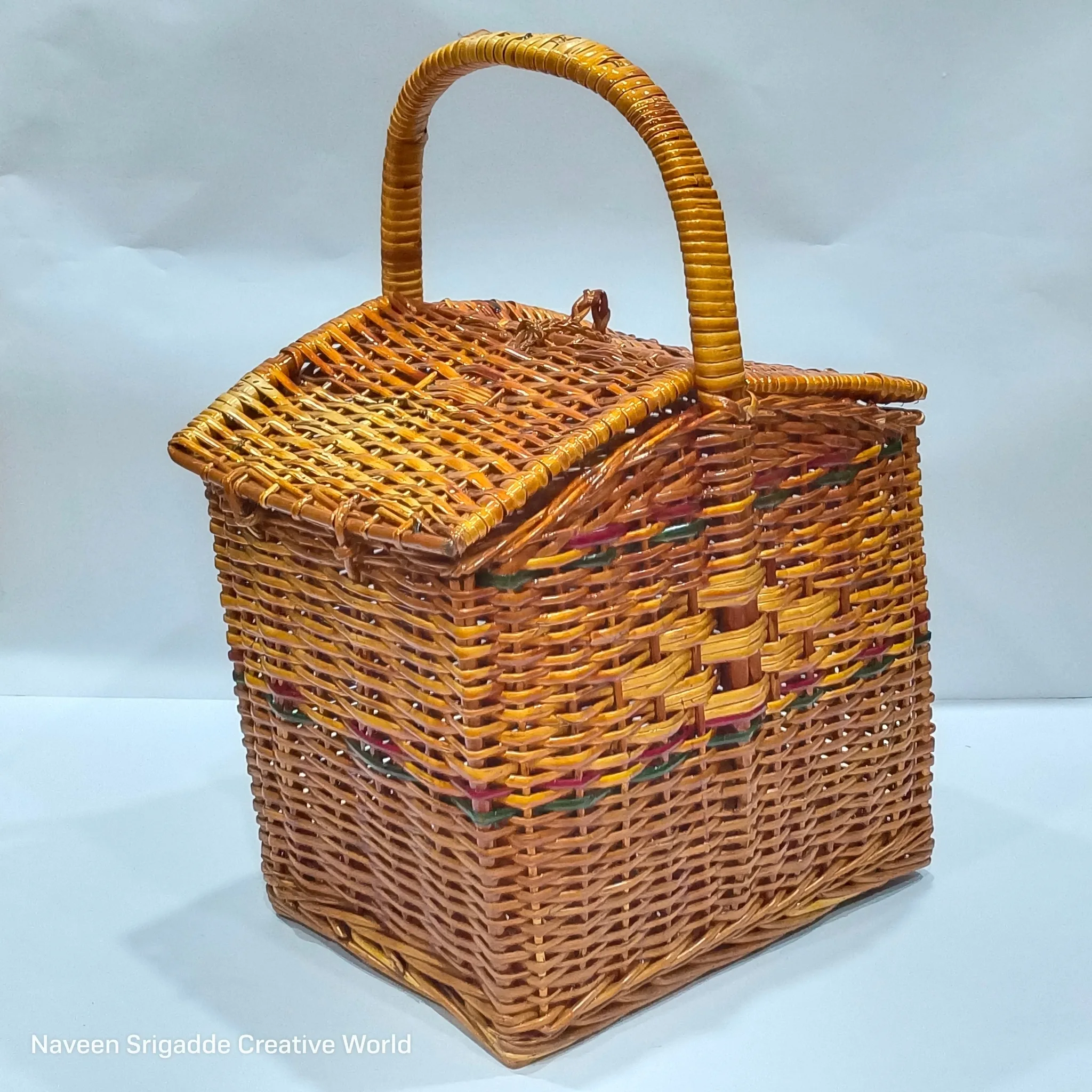 Traditional Handmade Bamboo Basket - Handcrafted Storage Basket